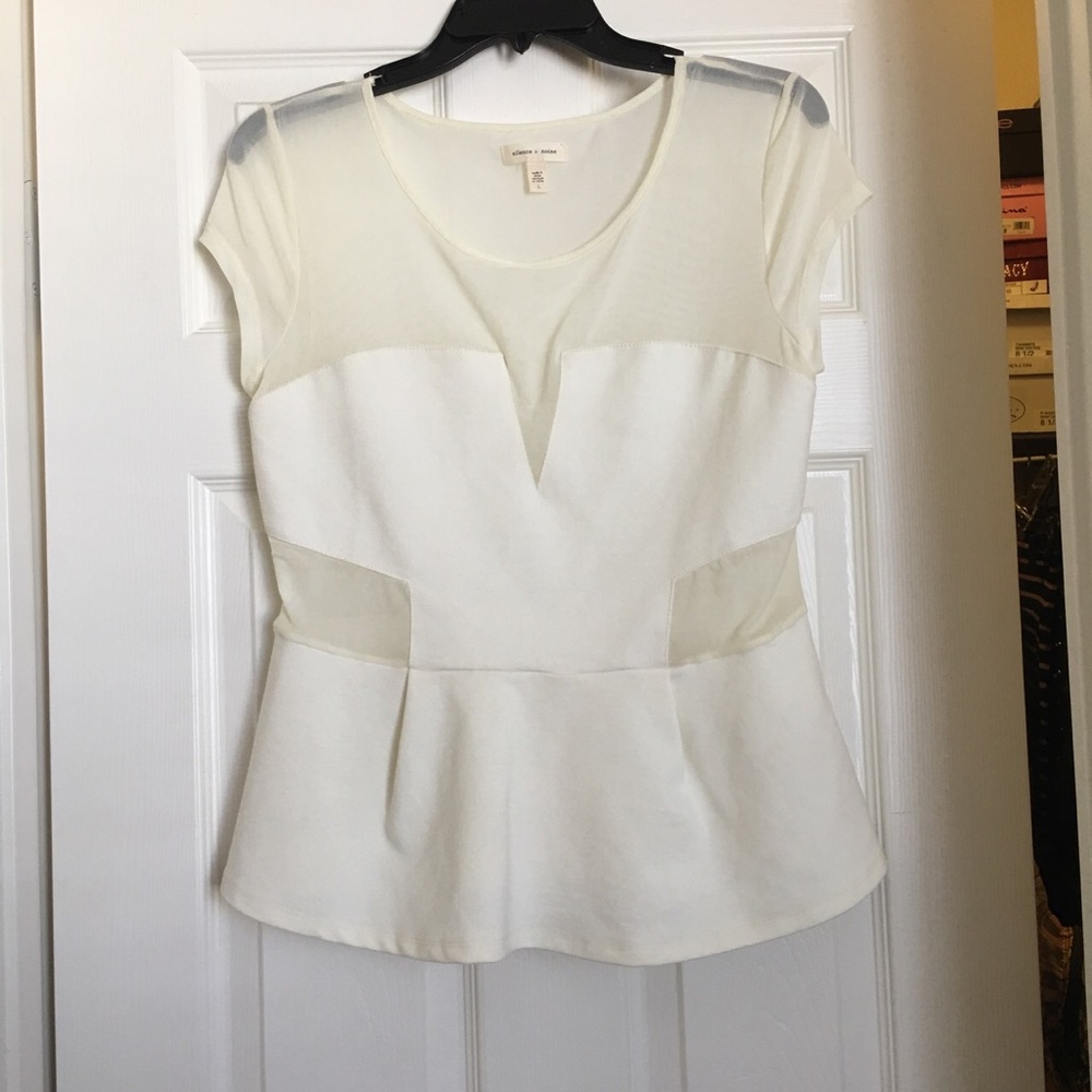 Off white mesh top.